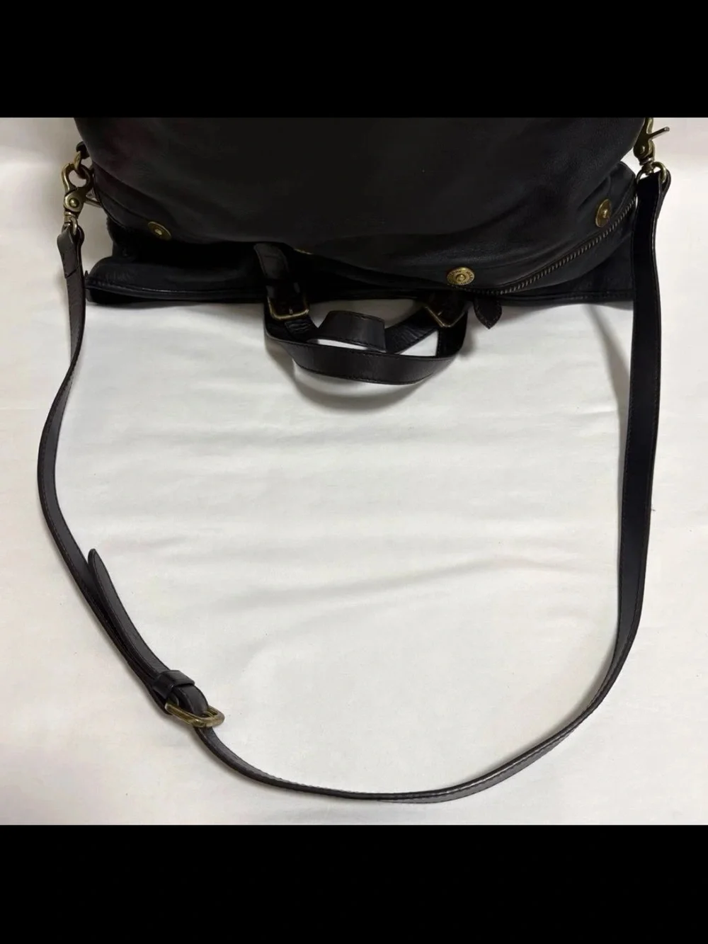 Mulberry Black Leather Shoulder Tote with Brass Hardware